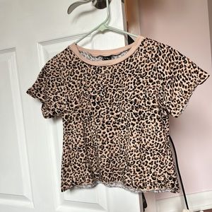 cheetah print crop top (fits a womens xs or small)